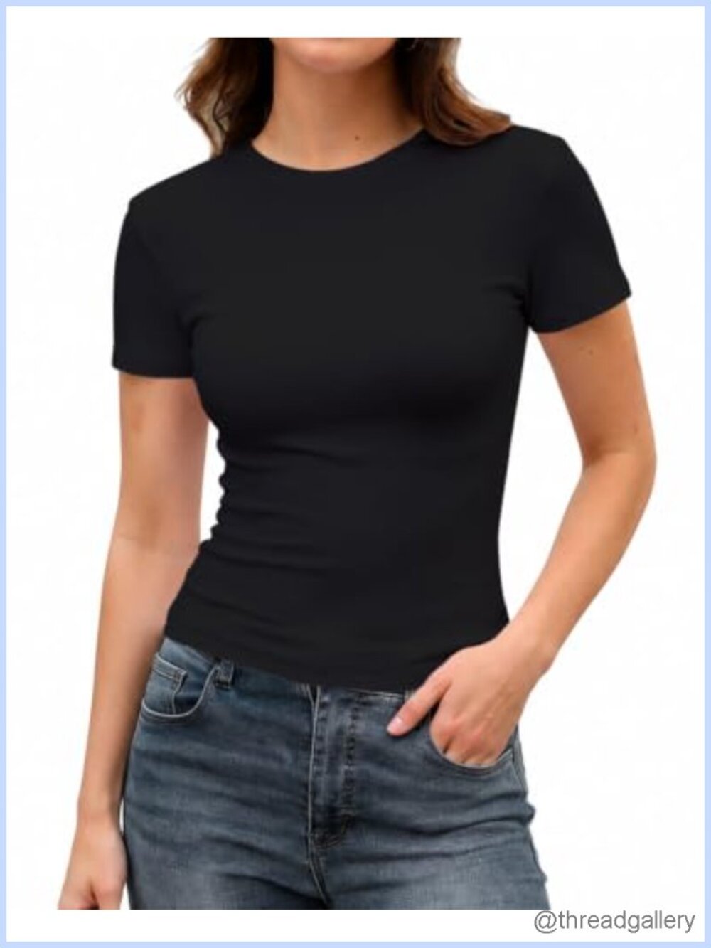 Slim Fit Cropped Cotton Modal Baby Tee for Women Trendy Basic